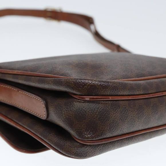 CELINE Macadam Canvas Shoulder Bag PVC Leather Brown Auth 79666 - Picture 12 of 16